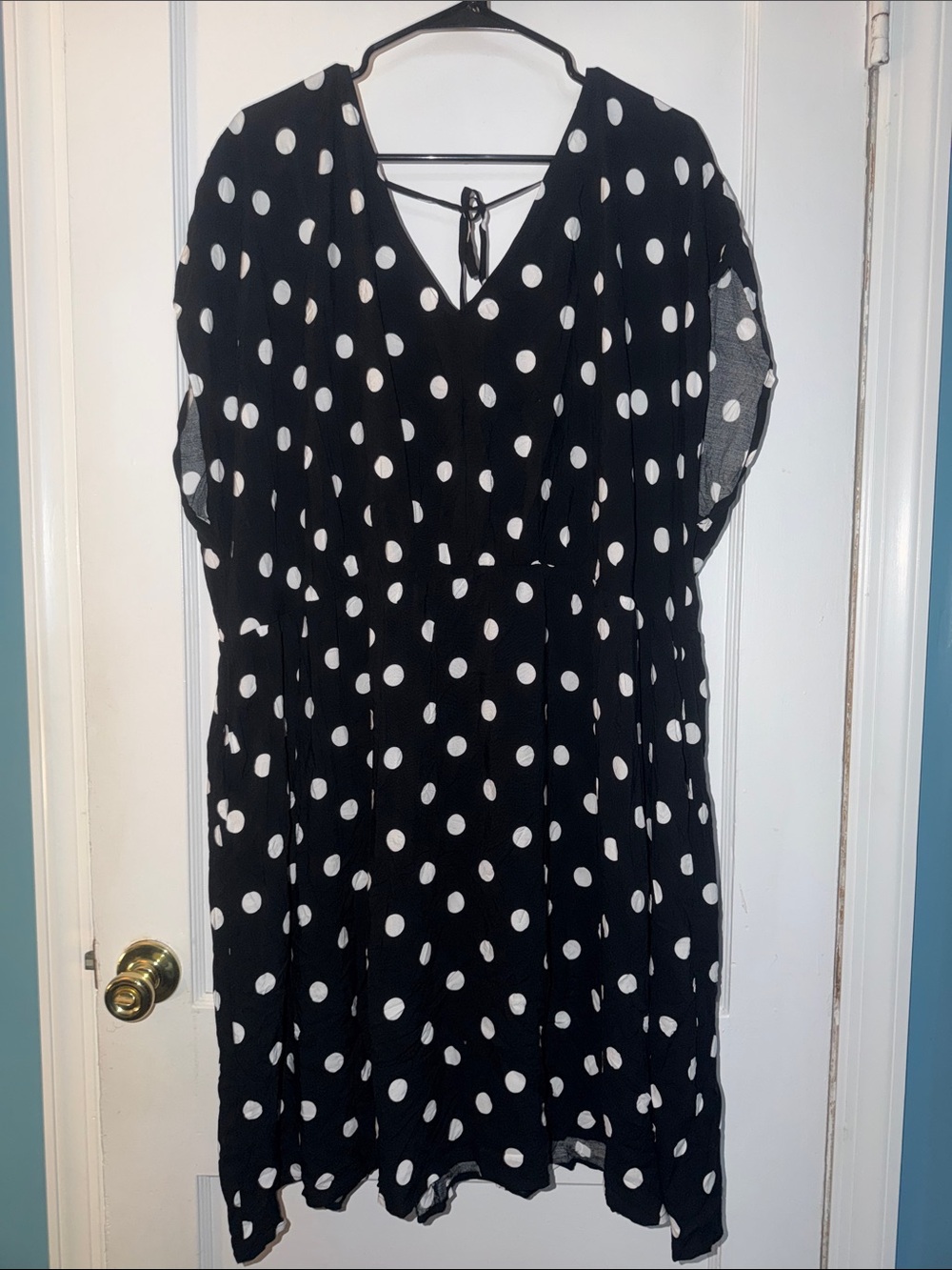 Ava & Viv Black and White Polka Dot Midi Dress